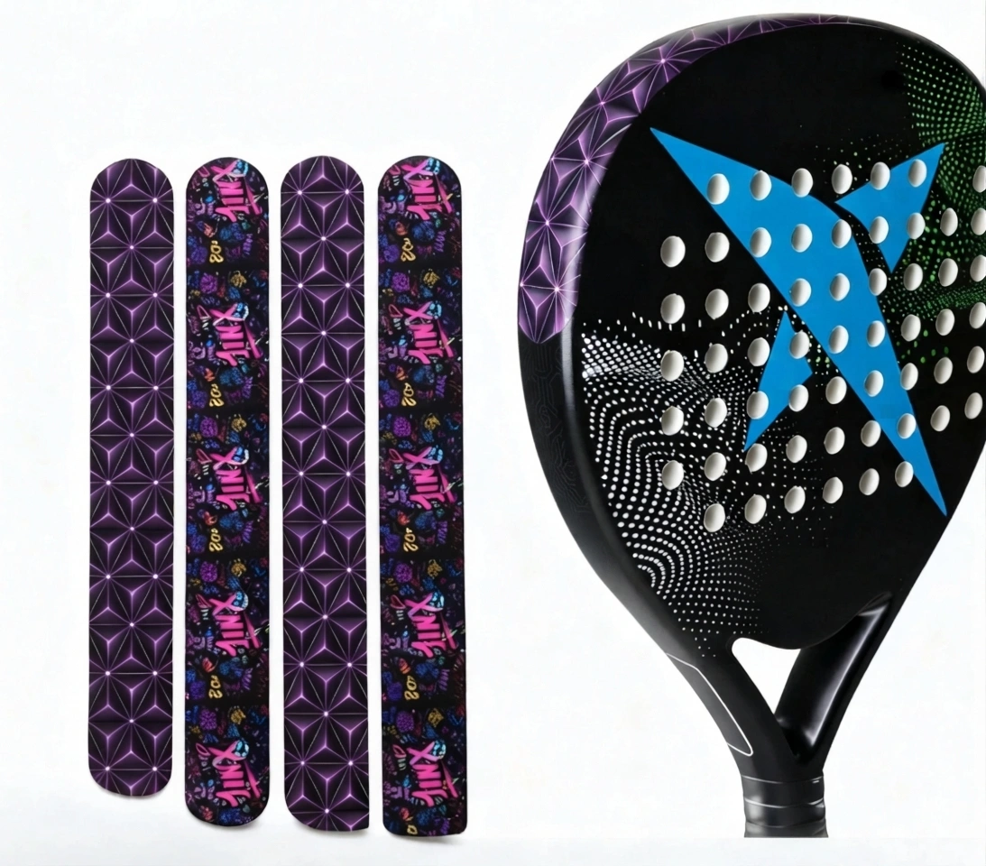 Padel racket with reinforced edge guard tape