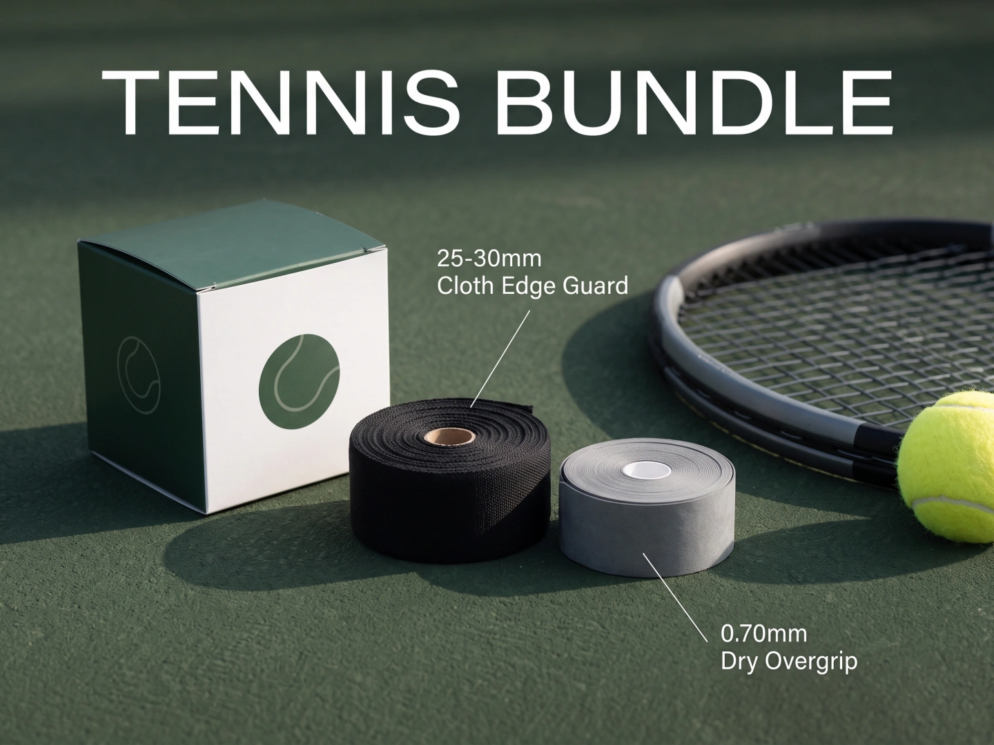 Pro-Tour Tennis Head Guard & Dry Grip Bundle